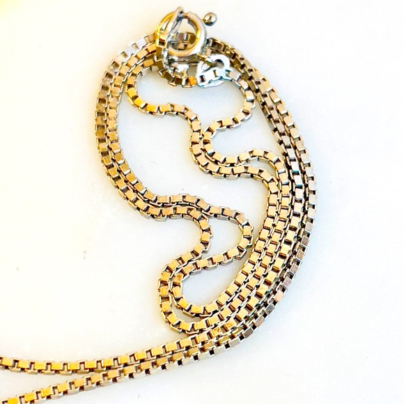 Raw Black Tourmaline Pendant on Italy .925 Silver Box Chain Necklace - 20” - Picture 3 of 7